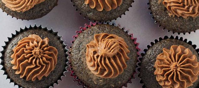 Moist Chocolate Cupcakes with Mocha Buttercream Frosting