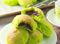 Pandan Pandesal with Ube Halaya Filling