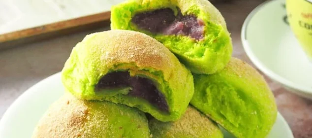 Pandan Pandesal with Ube Halaya Filling